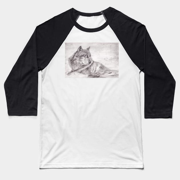 Wild wolf Baseball T-Shirt by hicksi7